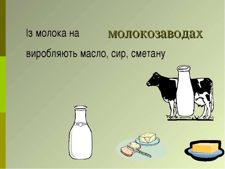 молокозаводах Із молока на виробляють масло, сир, сметану