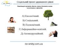 Соціальний проект державного рівня ne-smity.com.ua Реалізація проекту дасть з...