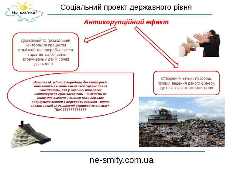 Соціальний проект державного рівня ne-smity.com.ua Антикорупційний ефект Держ...