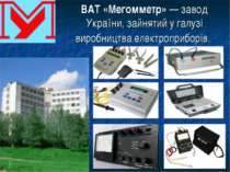 ВАТ «Мегомметр» — завод України, зайнятий у галузі виробництва електроприборів.