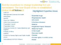 Highlighted Expertise Areas Essential drugs Reproductive health HIV/AIDS Infe...