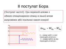 ІІ постулат Бора (Постулат частот): При переході атома з одного стаціонарного...