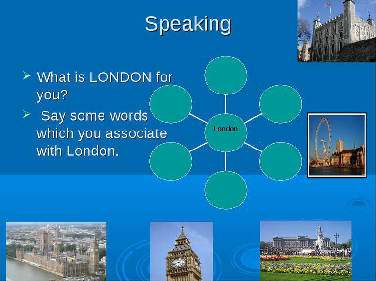 Speaking What is LONDON for you? Say some words which you associate with London.