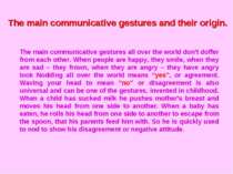 The main communicative gestures all over the world don't doffer from each oth...