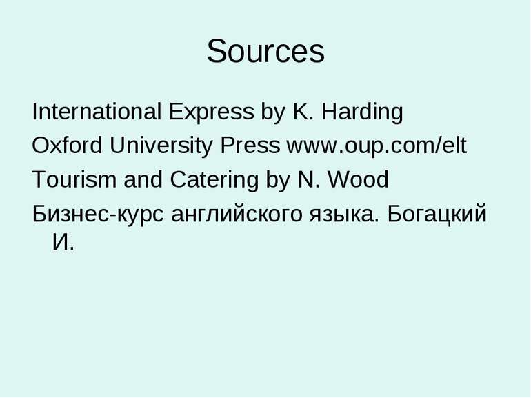 Sources International Express by K. Harding Oxford University Press www.oup.c...