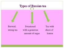 Types of Russian tea Brewed, Sweetened Tea with strong tea with a generous sl...