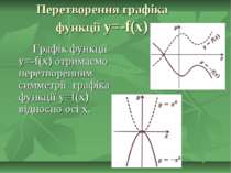 Перетворення графіка функції y=-f(x) Графік функції y=-f(x) отримаємо перетво...