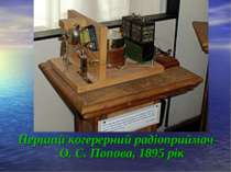 Перший когерерний радіоприймач О. С. Попова, 1895 рік
