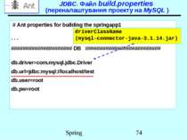 JDBC. Файл build.properties (переналаштування проекту на MySQL ) # Ant proper...