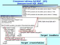 Створення таблиць БД test (2/3) (використання SQL JDBC) Target createTables T...
