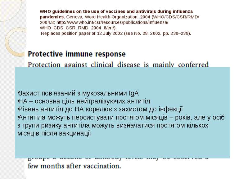 WHO guidelines on the use of vaccines and antivirals during influenza pandemi...