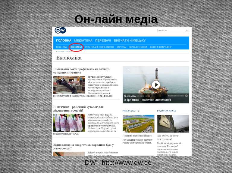 Он-лайн медіа “DW”, http://www.dw.de