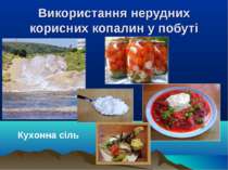 Використання нерудних корисних копалин у побуті Кухонна сіль