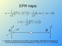 EPR пара A. Einstein, B. Podolsky and N. Rosen, Can Quantum-Mechanical Descri...