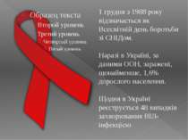 1 грудня з 1988 року відзначається як Всесвітній день боротьби зі СНІДом. Нар...