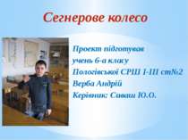 Сегнерове колесоПроект підготував учень 6-а класу Пологівської СРШ І-ІІІ ст№2...