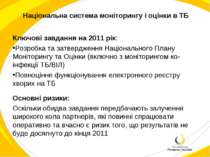 Національна система моніторингу і оцінки в ТБ Ключові завдання на 2011 рік: Р...