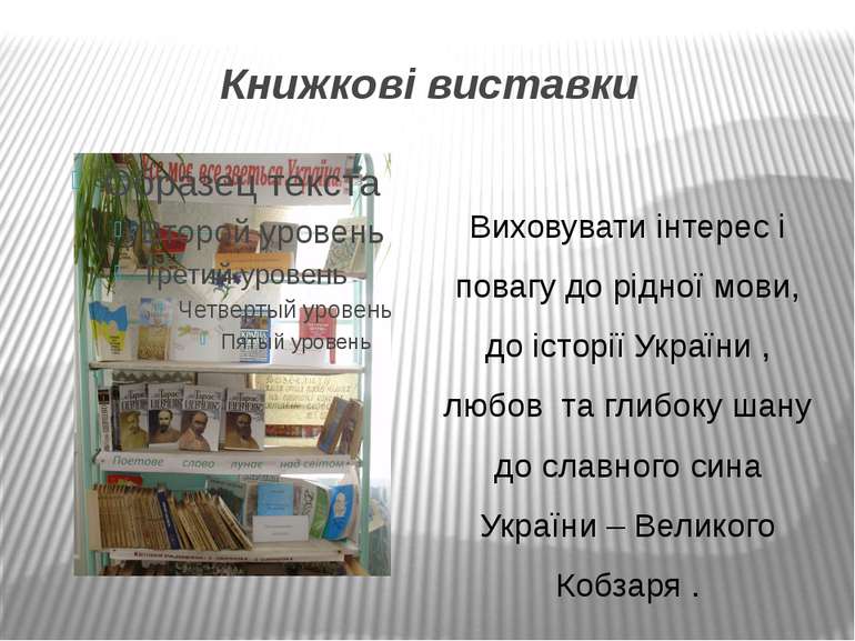 Книжкові виставки Виховувати інтерес і повагу до рідної мови, до історії Укра...