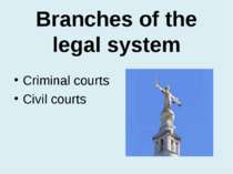 Branches of the legal system Criminal courts Civil courts