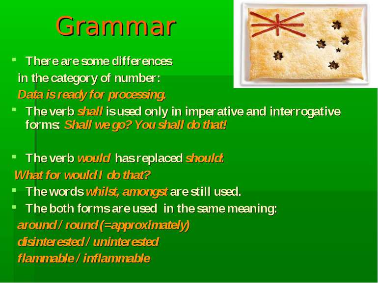 Grammar There are some differences in the category of number: Data is ready f...