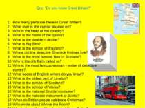 Quiz “Do you know Great Britain?” How many parts are there in Great Britain? ...