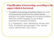 Classification of borrowings according to the aspect which is borrowed Transl...