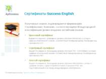 Сертификаты Success English Полученные знания, подтверждаются фирменными Серт...
