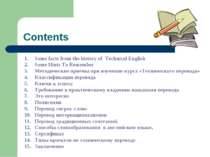 Contents Some facts from the history of Technical English Some Hints To Remem...