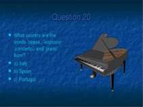 Question 20 What country are the words ’opera’, ’soprano’ ,concerto’, and’ pi...
