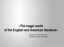 The magic world of the English and American literature