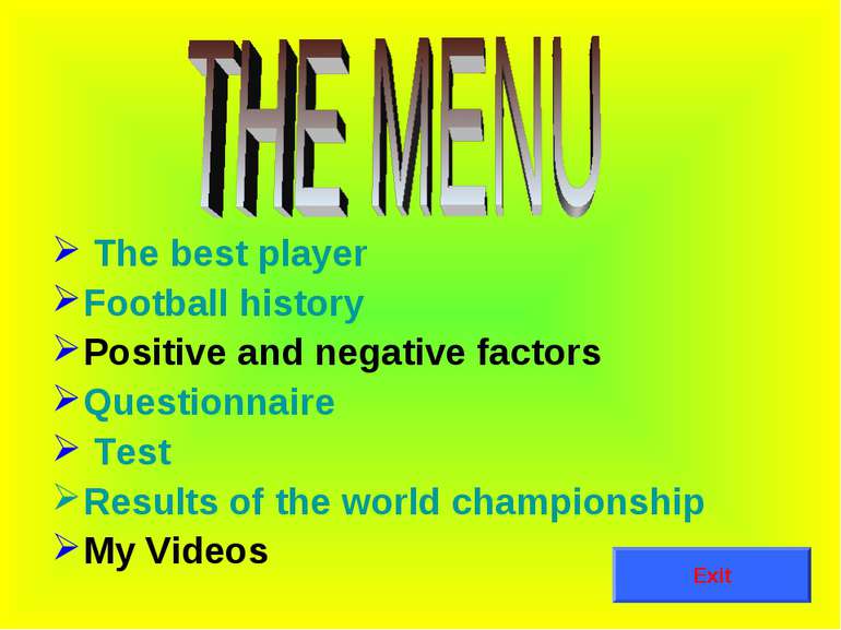 The best player Football history Positive and negative factors Questionnaire ...