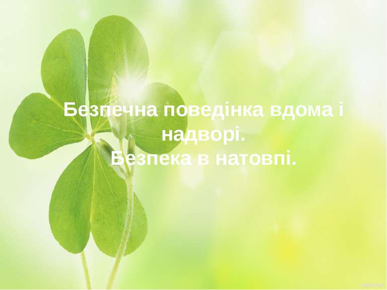 Безпечна поведінка вдома і надворі. Безпека в натовпі.