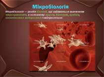 Мікробіологія — розділ біології, що займається вивченням мікроорганізмів, в о...