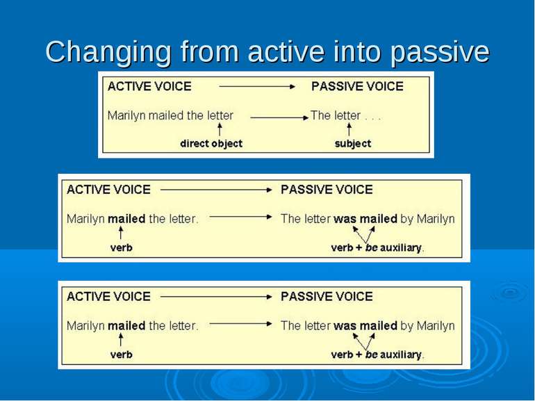 Changing from active into passive