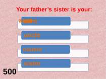 Your father’s sister is your: 500