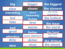 bigger slow the most interesting hot the hottest little less worse the worst ...