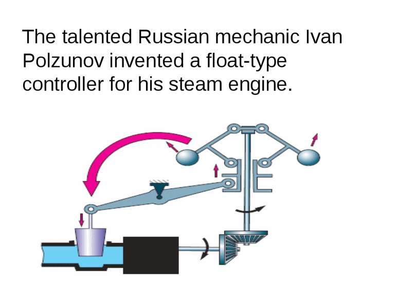 The talented Russian mechanic Ivan Polzunov invented a float-type controller ...