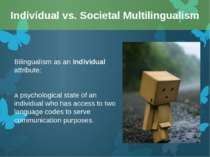 Bilingualism as an individual attribute: a psychological state of an individu...