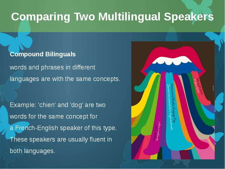 Compound Bilinguals words and phrases in different languages are with the sam...