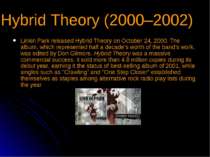 Hybrid Theory (2000–2002) Linkin Park released Hybrid Theory on October 24, 2...