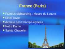 France (Paris) Famous sightseeing : Musée du Louvre Eiffel Tower Avenue des C...