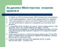 За даними Міністерства охорони здоров я .В Україні на 1000 дітей припадає 146...