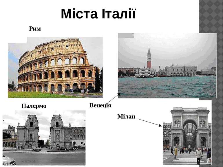 Міста Італії Рим Венеція Палермо Мілан