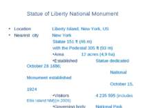 Statue of Liberty National Monument Location Liberty Island, New York, US Nea...