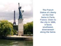 The French Statue of Liberty on the river Seine in Paris, France. Given to th...