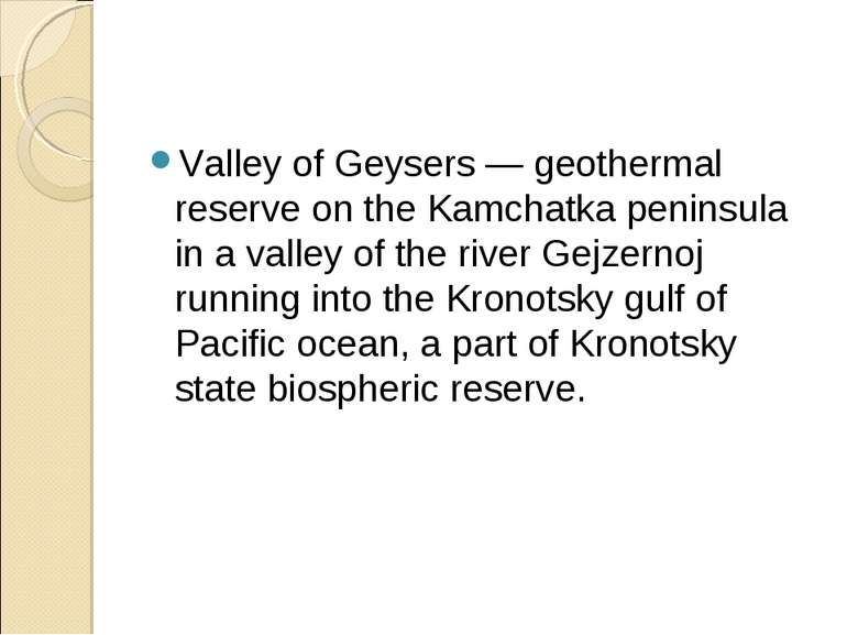Valley of Geysers — geothermal reserve on the Kamchatka peninsula in a valley...