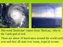 The word 'hurricane' comes from 'Hurican,' who is the Carib god of evil. Ther...