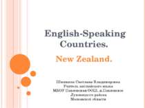 English-Speaking Countries. New Zealand.