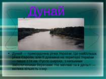 Дунай Дунай — прикордонна річка України. Це найбільша річка Європи, але її до...