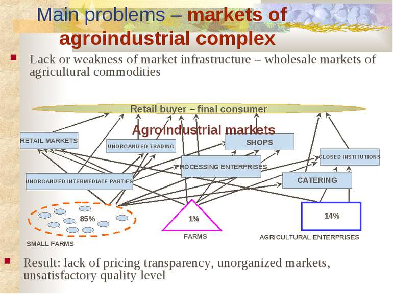 Lack or weakness of market infrastructure – wholesale markets of agricultural...